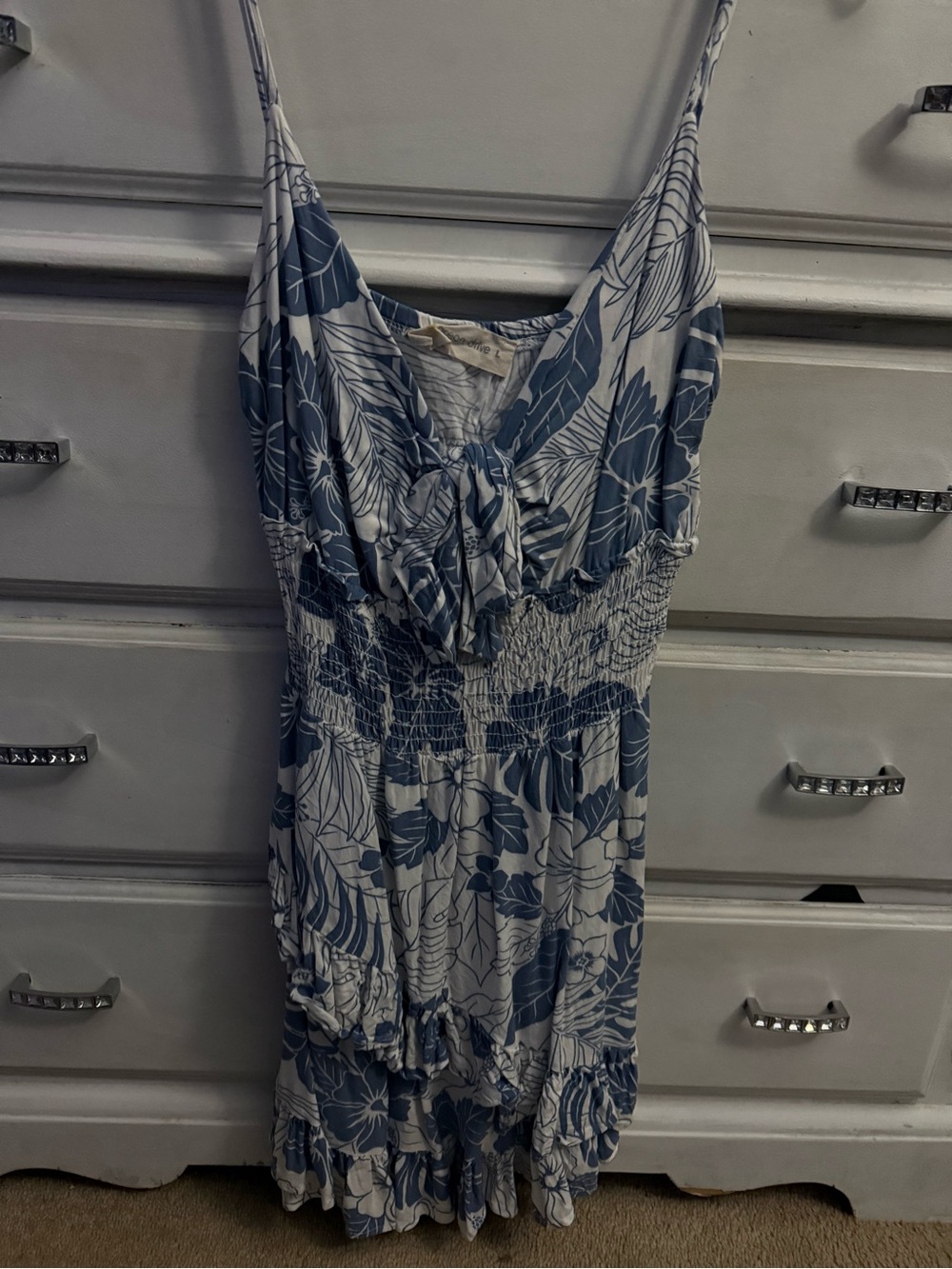 Ocean Drive Blue and White Floral Mini Dress